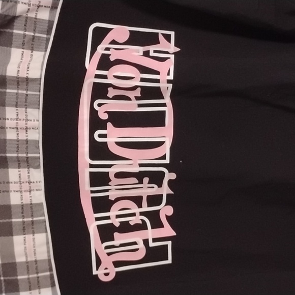 Puma x Von Dutch Reversible Black, Pink & White Colorblock & Plaid Windbreaker M - Picture 3 of 11